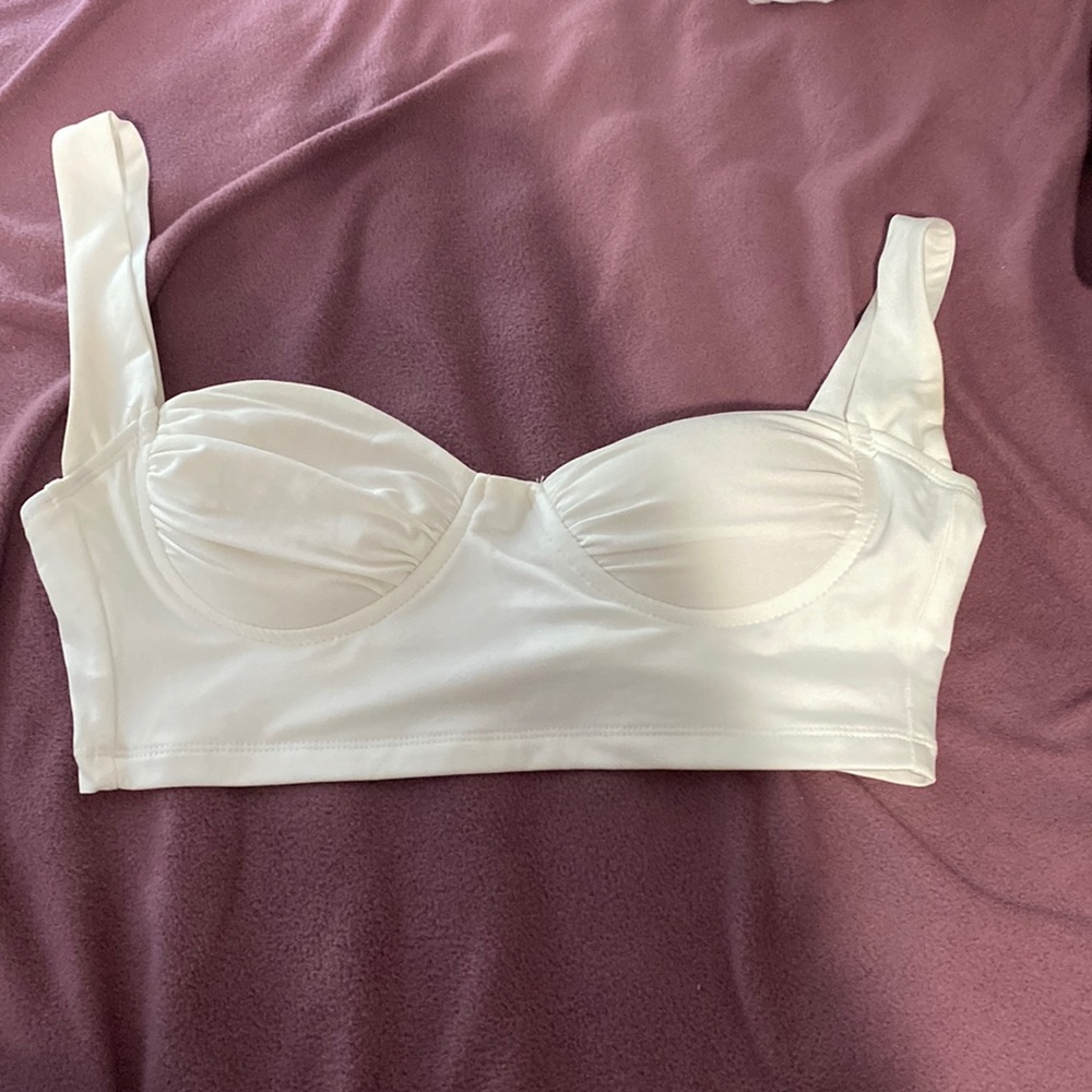 Princess Polly white crop top lightly worn